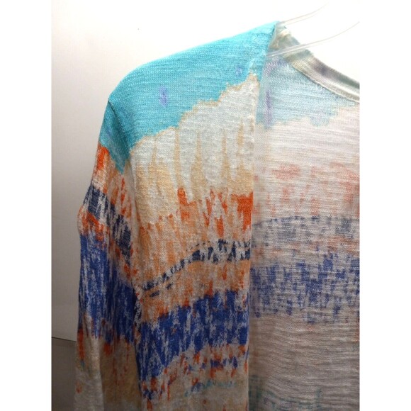 Ruby Road Open Front Long Kimono Cardigan Multicolor Southwestern Size Small - Picture 6 of 10